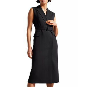 Ted Baker Indiyad Exaggerated Shoulder Sleeveless Midi Dress